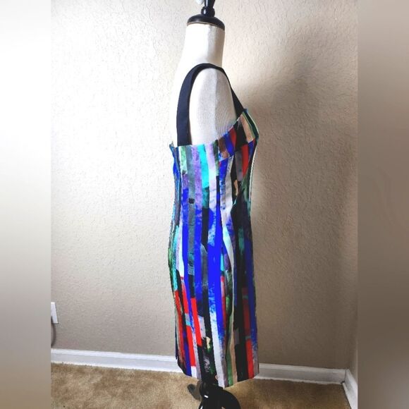 Milly Lorena Print Dress Sleeveless Knee Length Wide Straps Size 8 - Picture 8 of 11